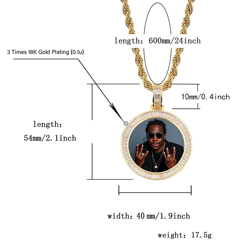 Custom Made Photo Medallions Necklace &amp; Pendant With Hip hop Jewelry