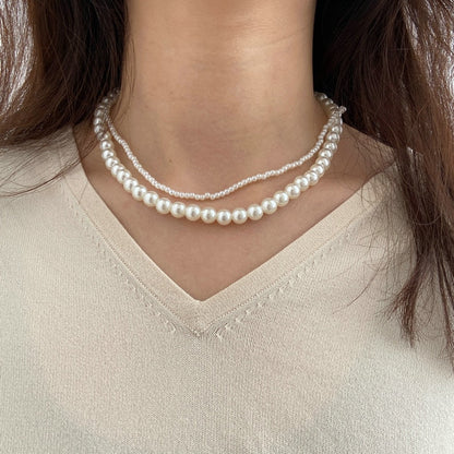 Trend Jewelry Wedding Big Pearl Necklace For Women Fashion White Imitation Pearl Choker