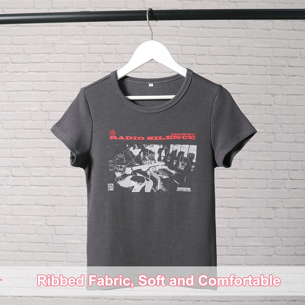 Classic Rock Graphic T Shirt Women Summer Round Neck Short Sleeve Cotton T Shirt