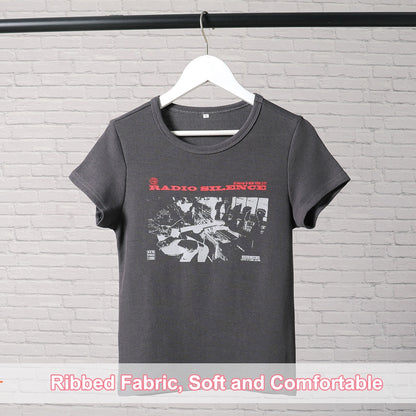 Classic Rock Graphic T Shirt Women Summer Round Neck Short Sleeve Cotton T Shirt