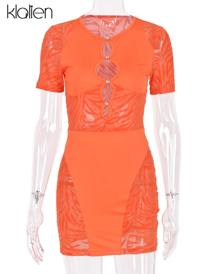 Cut Out Sexy Zebra Mesh Transparent Women&