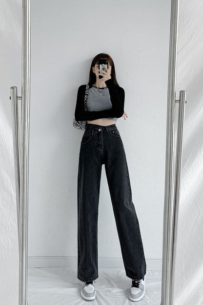 Jeans Women Wide Leg Pants Mom Femme High Waist Woman Trousers
