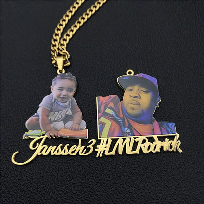 Custom Photo Necklace Picture Pendant Name Memory Jewelry