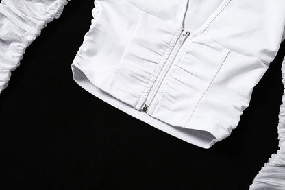 Mesh Shirt Women Tshirt Top Autumn Halter V-neck Off the Shoulder T-shirts Streetwear Top