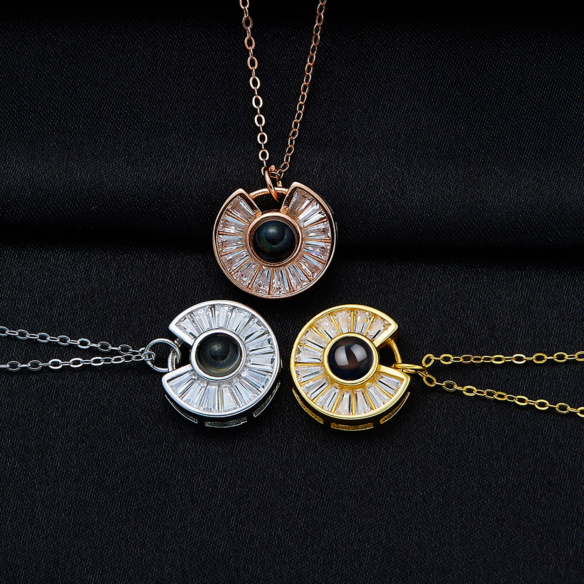 Custom Photo Necklace Flower Necklace Valentine&