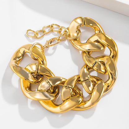 Hip Hop Thick Link Chain Bracelet Women&
