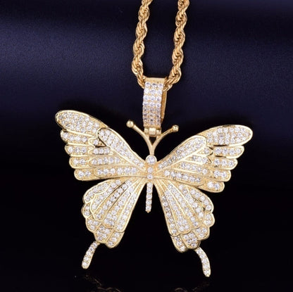 Hip Hop Fierce Shark Inlaid Zircon Pendant Charm Trend Necklace