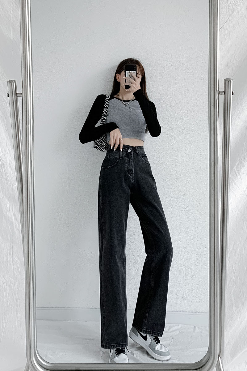 Jeans Women Wide Leg Pants Mom Femme High Waist Woman Trousers