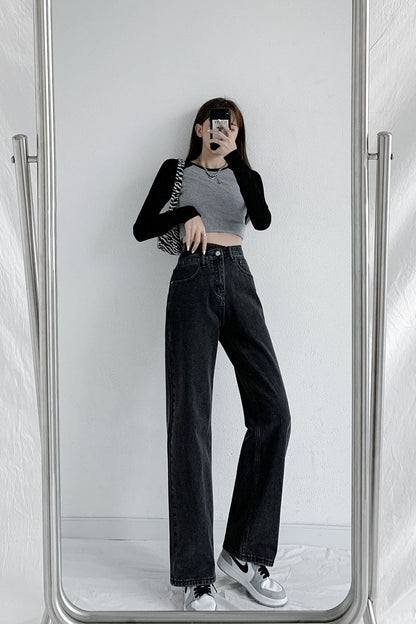 Jeans Women Wide Leg Pants Mom Femme High Waist Woman Trousers