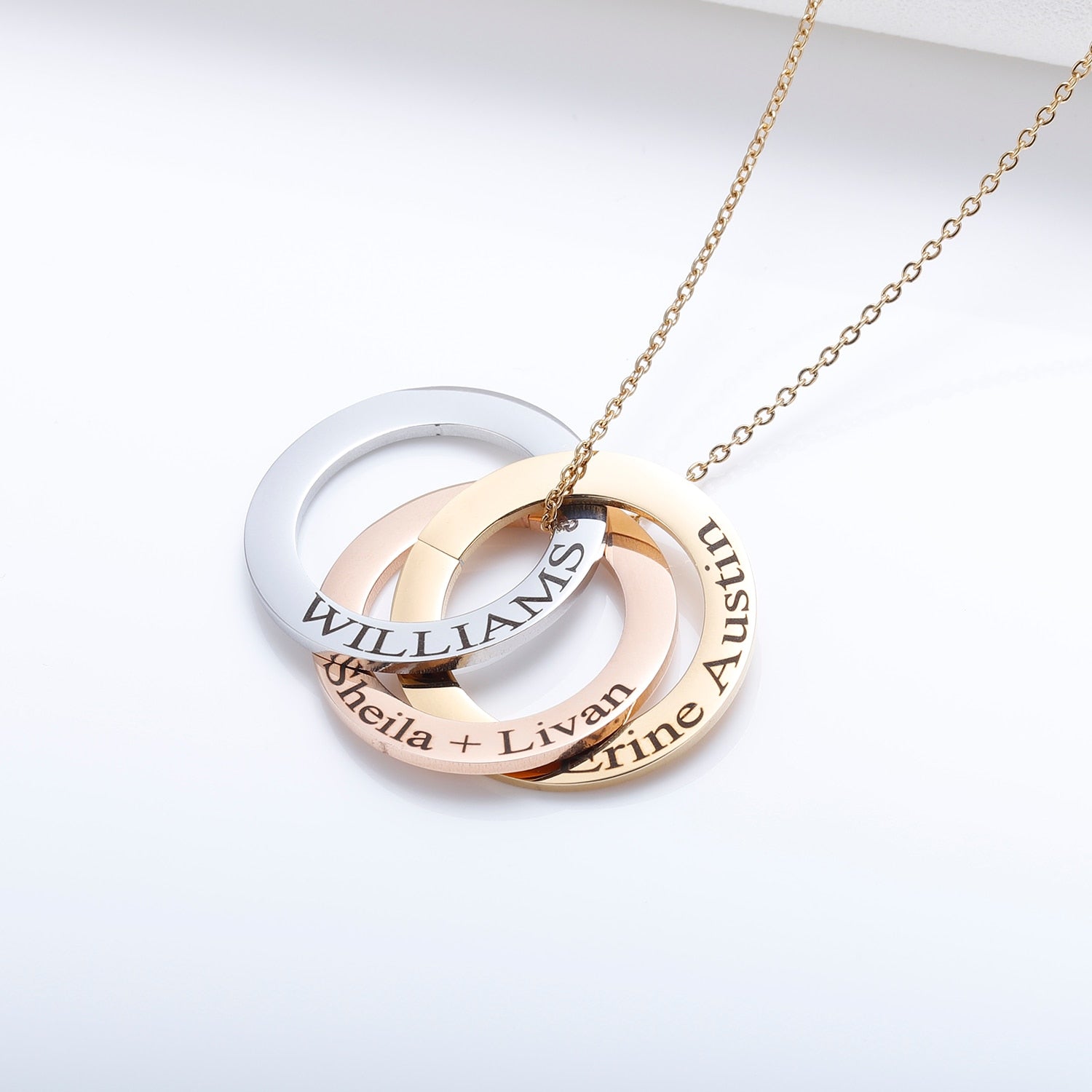 Personalized Name Necklace Gold Plated Stainless Steel Necklaces Child Name Pendant