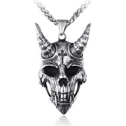 Punk Ghost Skull Mask Pendant Necklace Cool Men&