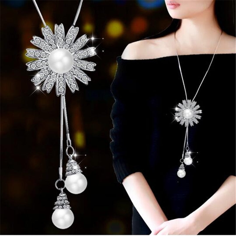 Long Necklaces&amp; Pendants for Women Collier Femme Geometric Fashion Crystal Jewelry