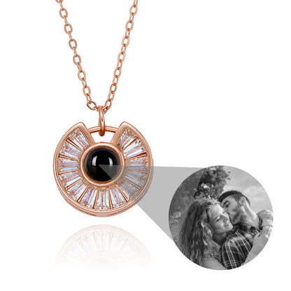 Custom Photo Necklace Flower Necklace Valentine&