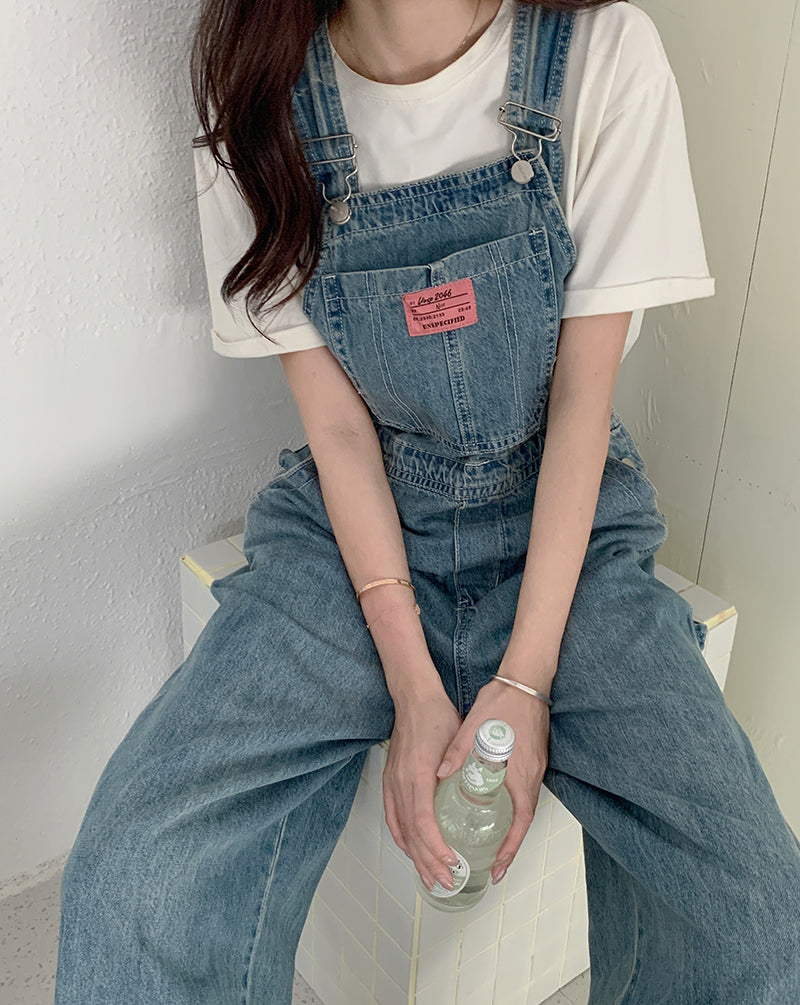 Casual Denim Jumpsuits Women Loose Overalls Baggy Wide Leg Rompers
