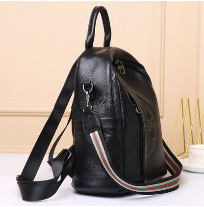 Genuine Real Cowhide Leather Backpack High Quality Women&