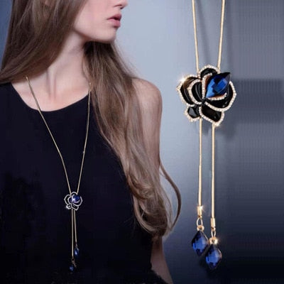 Long Necklaces&amp; Pendants for Women Collier Femme Geometric Fashion Crystal Jewelry
