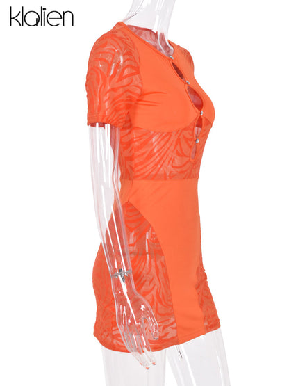 Cut Out Sexy Zebra Mesh Transparent Women&