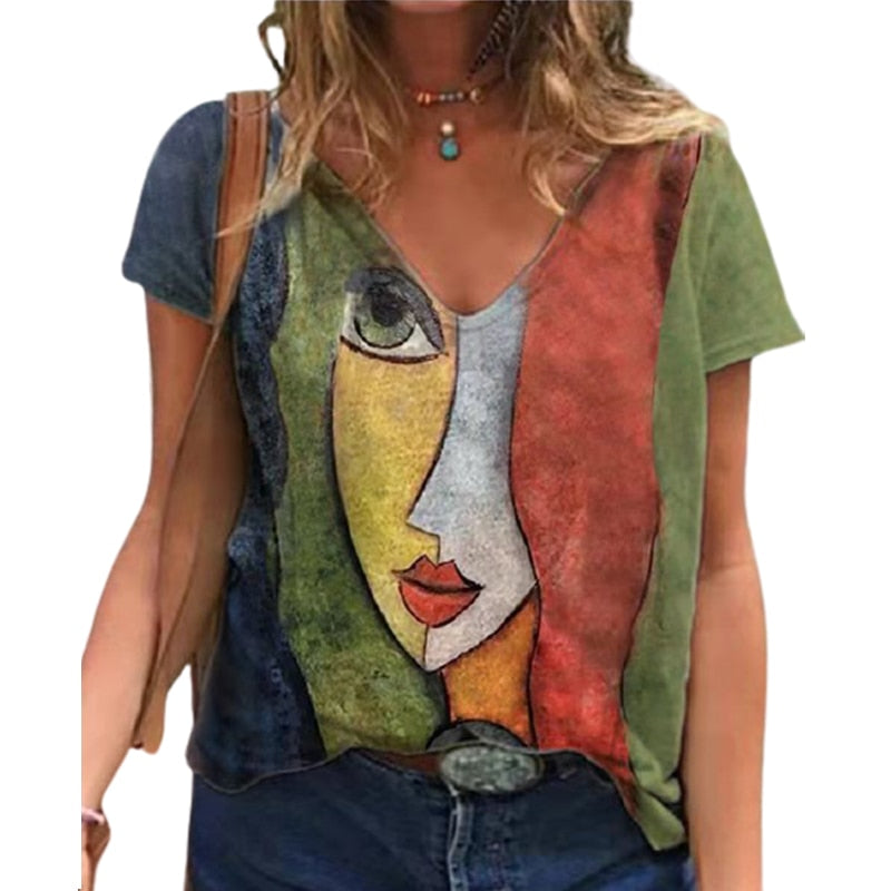 V Neck Tshirt Women&