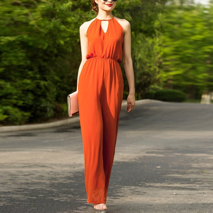 2022 Beach Style Jumpsuit for Women Summer Chiffon Bohemian Full Length Party Rompers