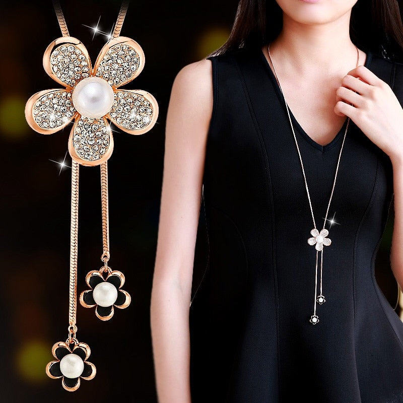 Long Necklaces&amp; Pendants for Women Collier Femme Geometric Fashion Crystal Jewelry