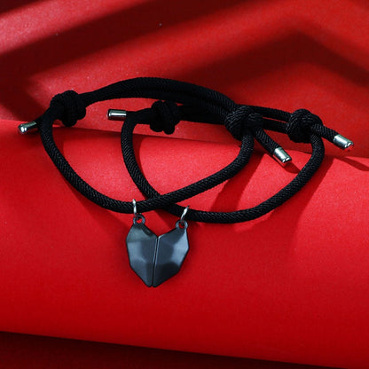 2Pcs Fashion Lovers Matching Friendship Heart Bracelet