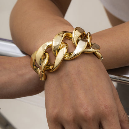 Hip Hop Thick Link Chain Bracelet Women&
