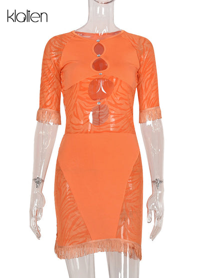 Cut Out Sexy Zebra Mesh Transparent Women&