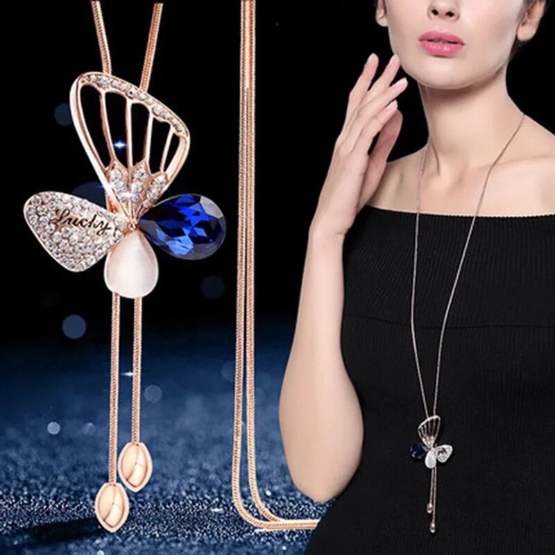 Long Necklaces&amp; Pendants for Women Collier Femme Geometric Fashion Crystal Jewelry