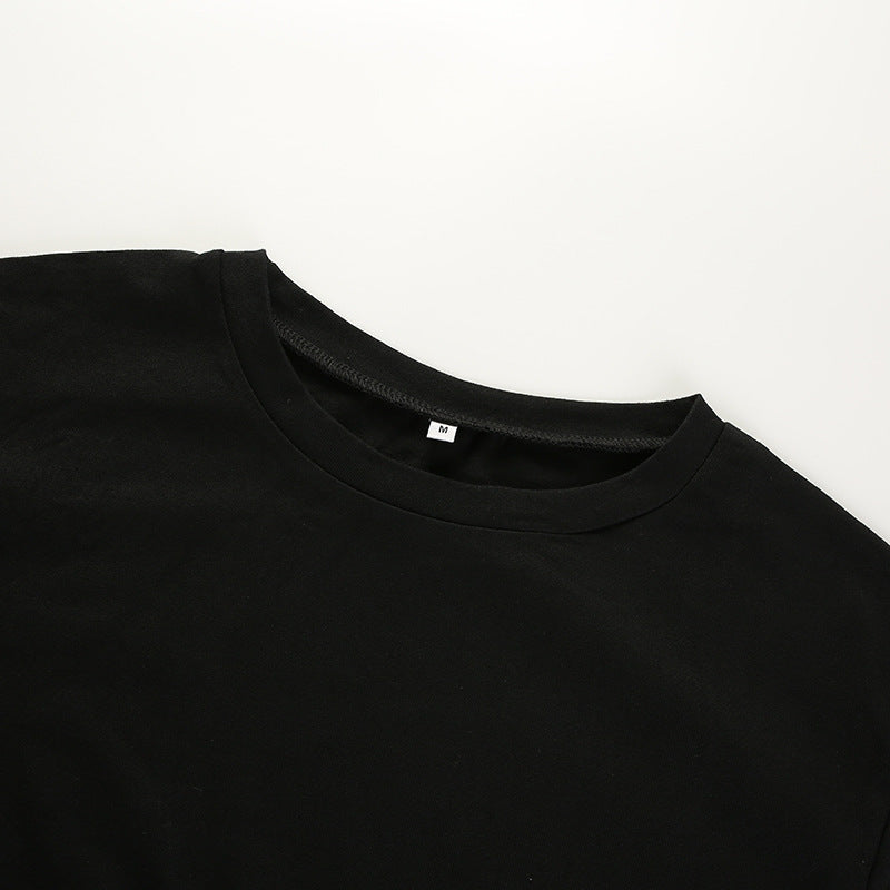 Summer Women Black Short T-Shirts Sexy Crop Tops Short Sleeve Bandage Tee Tops Female Shirts