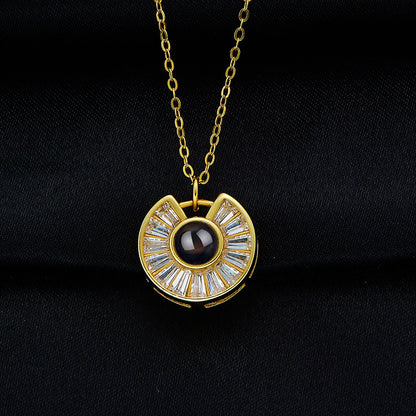 Custom Photo Necklace Flower Necklace Valentine&