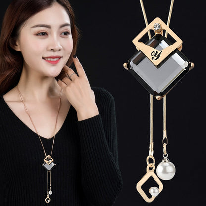 Long Necklaces&amp; Pendants for Women Collier Femme Geometric Fashion Crystal Jewelry