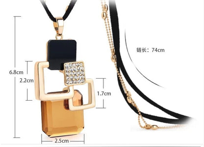 Long Necklaces&amp; Pendants for Women Collier Femme Geometric Fashion Crystal Jewelry