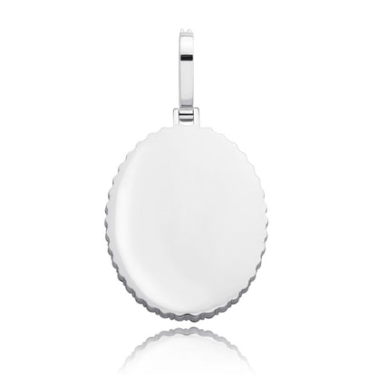 Custom Photo Pendant Oval Medal Pendant Ice Zircon Pendant Necklace Fashion Hip Hop Jewelry