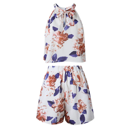 Sexy Jumpsuit For Women Loose Cause Boho Floral Female Rompers Beach Shorts Sets