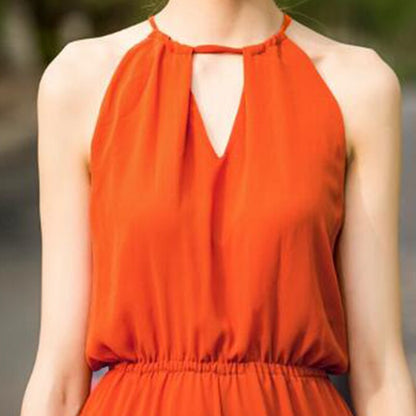 2022 Beach Style Jumpsuit for Women Summer Chiffon Bohemian Full Length Party Rompers