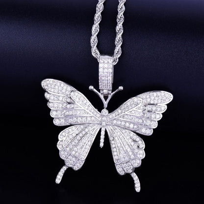 Hip Hop Fierce Shark Inlaid Zircon Pendant Charm Trend Necklace
