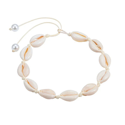 Shell Choker Bohemian Rope Agate Beaded Necklace