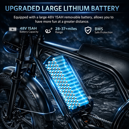 V8 Fat Tire Electric Bike for Adults (1000W–1500W)