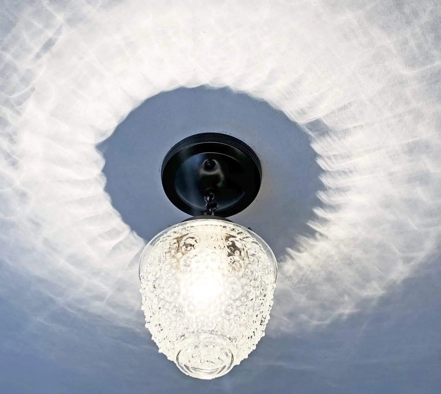 Antique Acorn Glass Ceiling Light with Chain | 6″