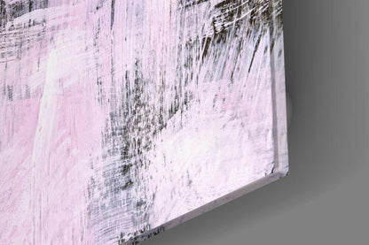Blush Pink Textured Brushstroke Glass Wall Art