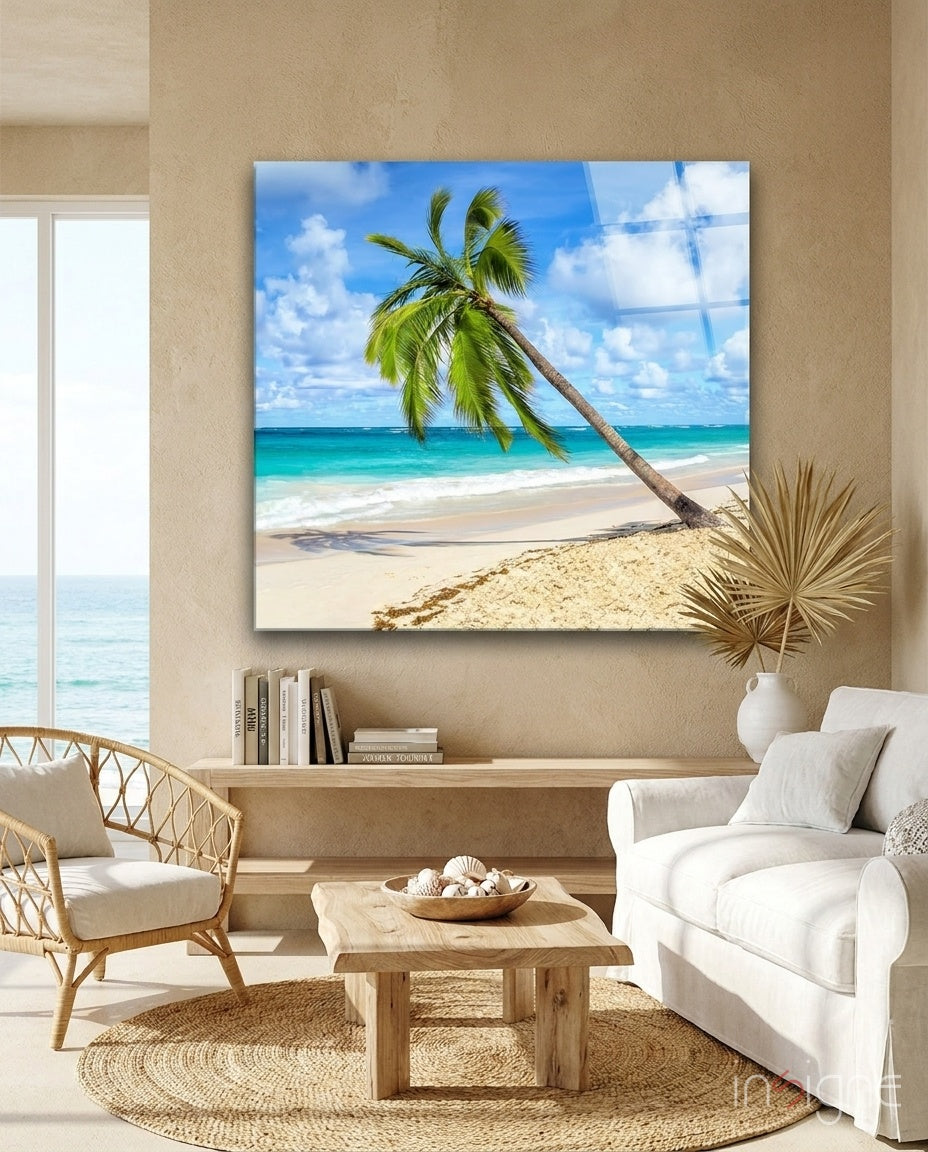 Palm Tree Glass Wall Art