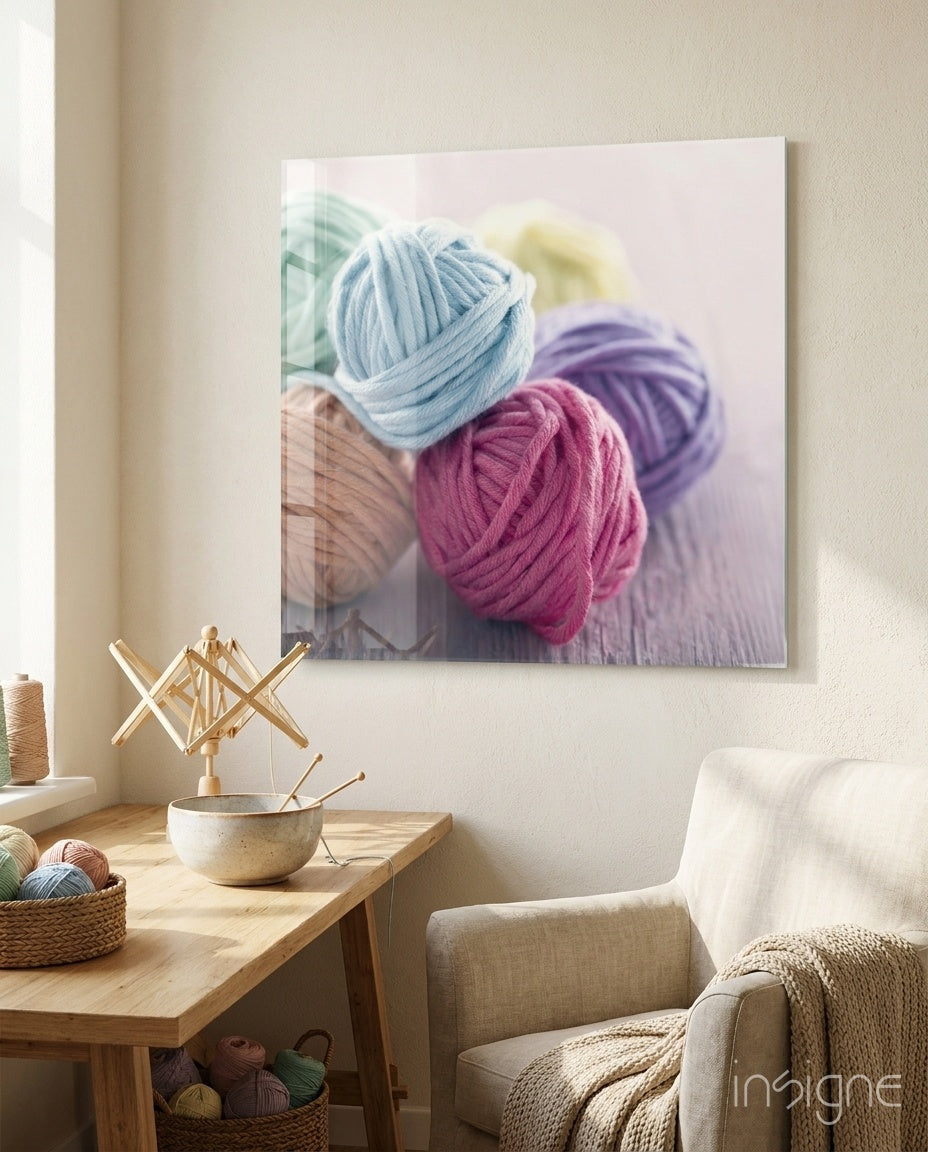 Colored Balls Glass Wall Art