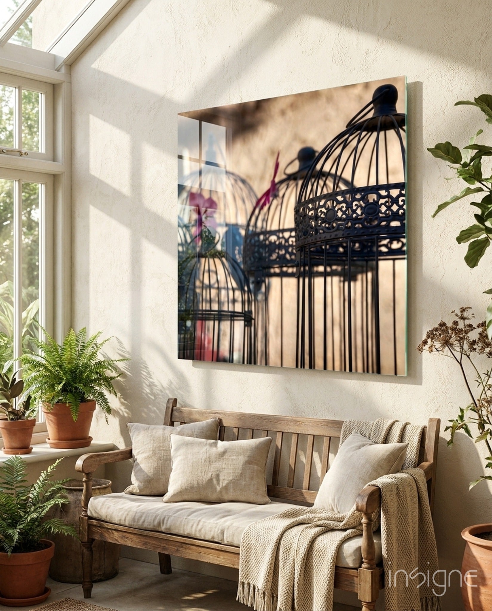 Bird Cage Glass Wall Art