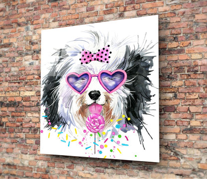 Cute Dog Glass Wall Art