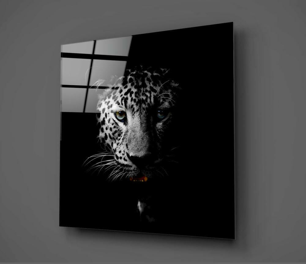 Shadow Emerging Leopard Glass Wall Art