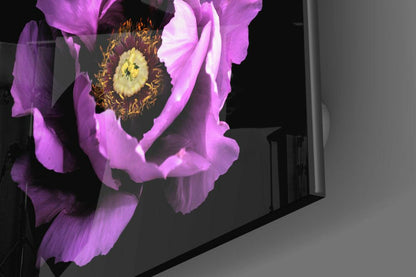 Floral Pink Glass Wall Art