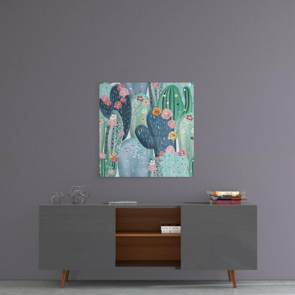 Cactus Glass Wall Art