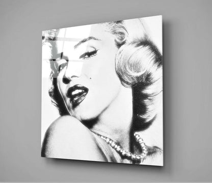 Black White Blonde Starlet Glass Wall Art