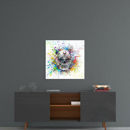 Mechanical Skull Glass Wall Art