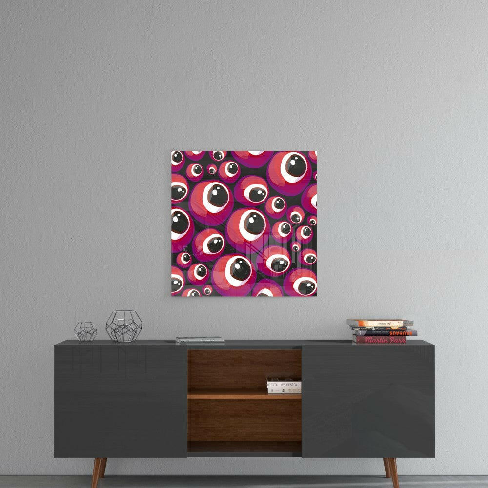 Red Evil Eye Beads Glass Wall Art